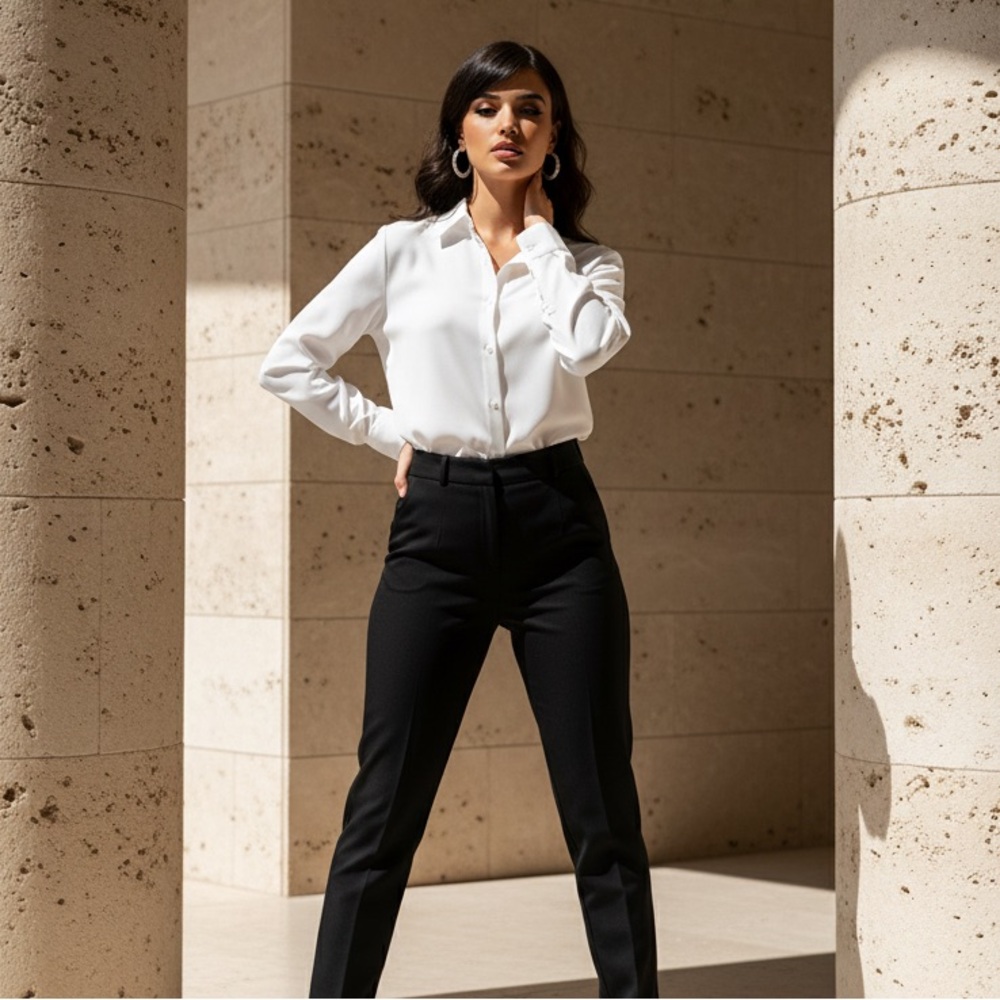 Ted Baker London Women’s Long-Sleeve Button-Up Shirt – White (NWT)